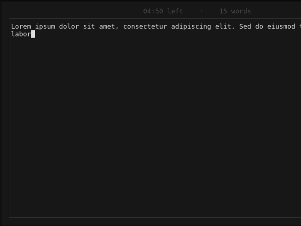 The danger-write editor with a countdown and word count